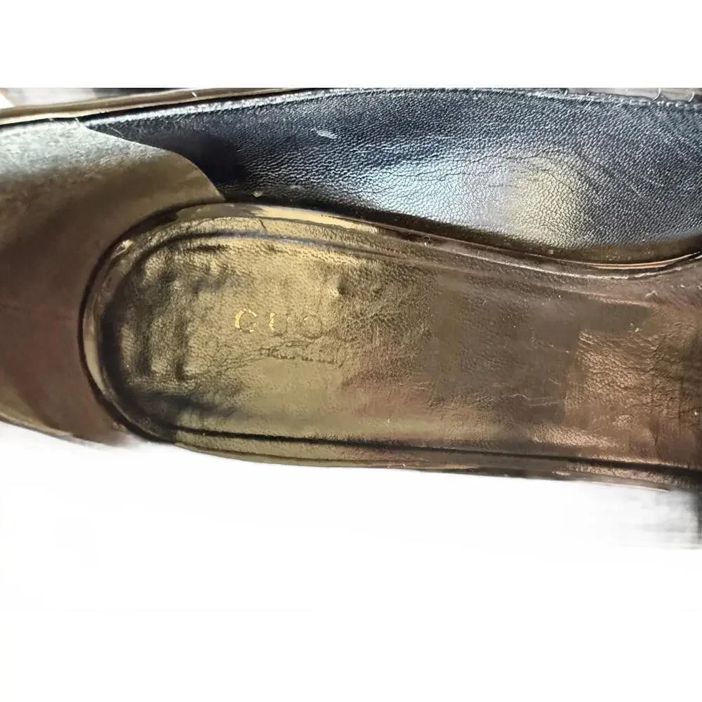Gucci Black Patent Leather Wedge Heels with Gold Horsebit Detail, EU 39 - Picture 9 of 9